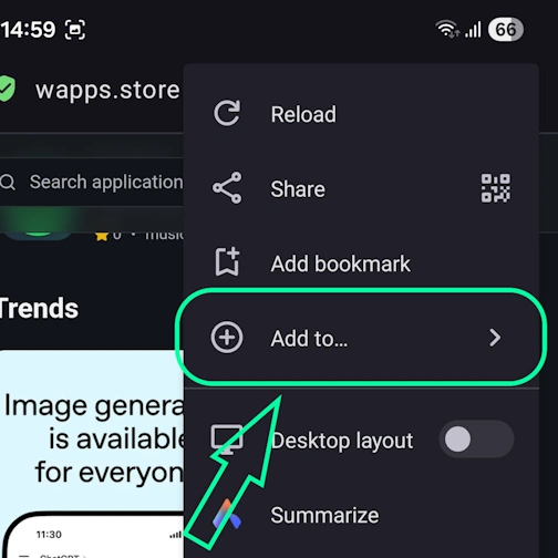 Step 2 - Opera Android